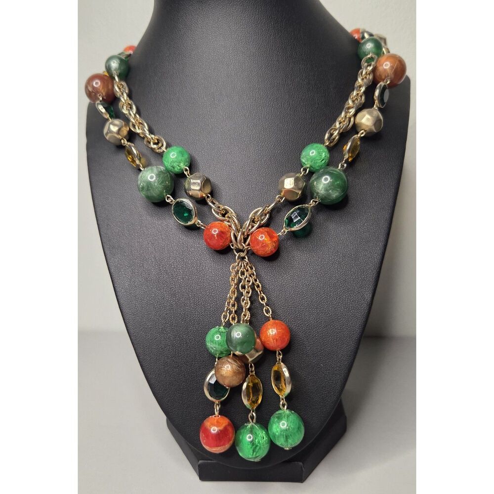 Kramer Vintage Double Strand Tassel Necklace